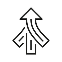 Arrows merging together pointing upwards symbolizing growth and unity