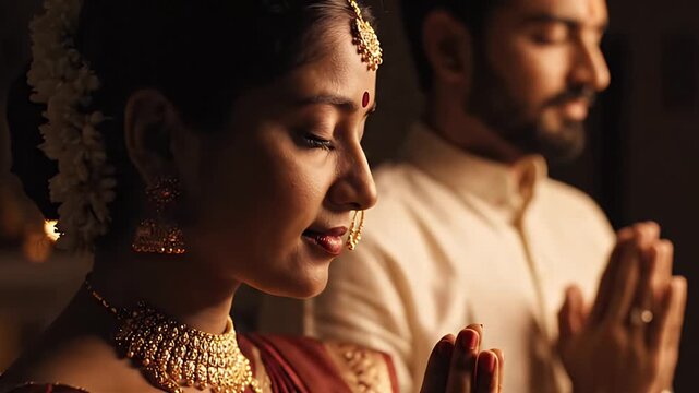 A Sacred Union An Indian Couple's Serene Prayer
