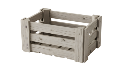Rustic wooden crate storage container box vintage style farmhouse decor organization bin 90 on transparent background