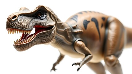 Obraz premium T-Rex dinosaur figurine close-up on white background