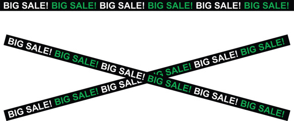 Big sale banners and ribbons promotional graphic element for advertising campaigns isolated on white background