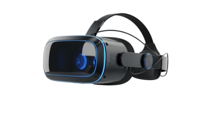 Explore virtual reality with vr headset for immersive gaming and entertainment experience on transparent background