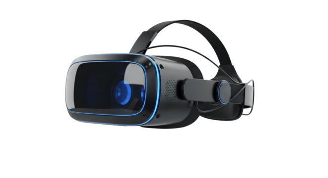 Explore virtual reality with vr headset for immersive gaming and entertainment experience on transparent background