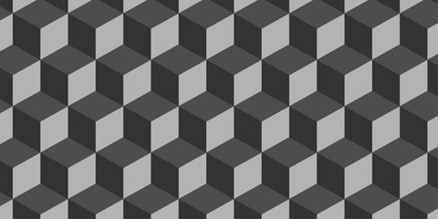 Abstract square gradient black cubic square shape backdrop texture. cube geometric wall and floor vector diamond hexagon triangle wallpaper background.	
