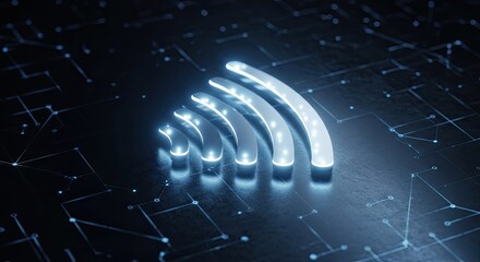 Glow of wireless internet connecting networks, visualize powerful data streams, modern network infrastructure, technology bringing people together globally