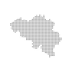 Obraz premium Belgium halftone map vector with dotted European silhouette, black dot pattern outline, minimal modern geographic abstract design for posters, prints, and infographics