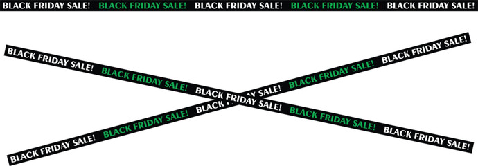 Black Friday sale tape promotional banner design element isolated on white background