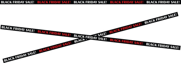 Black Friday sale banner black and red tape design promotional graphic for advertising campaigns