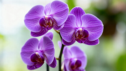 Purple orchid flowers in bloom