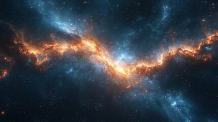 A breathtaking cosmic landscape with stars and galaxies