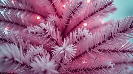 Extreme Macro Close-Up Christmas Tree in Surreal Infrared Tones with Otherworldly Appearance