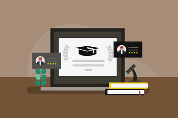 Students obtain graduation certificates online, after completing courses and passing competitive online examination.