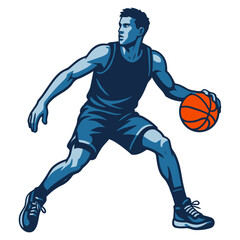 Basketball player vector illustration.