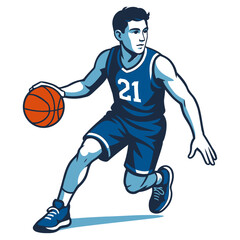 Basketball player vector illustration.