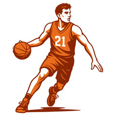 Basketball player vector illustration.