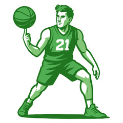 Basketball player vector illustration.