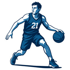 Basketball player vector illustration.