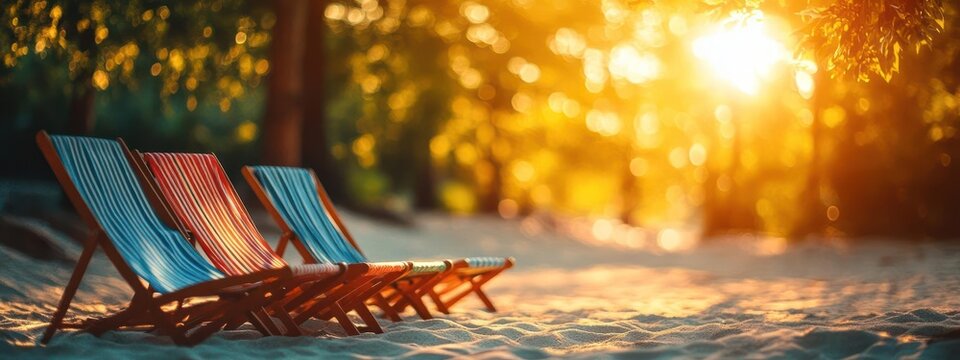 Beach Chairs in Sunset