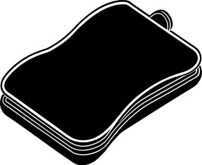 Black vector silhouette of an ergonomic mat rectangular shape design silhouette