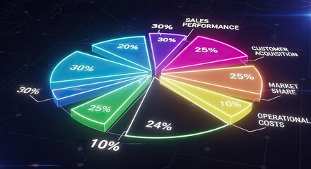 Visualize company growth with this dynamic pie chart breaking down sales performance and market share, perfect for quarterly reports and presentations