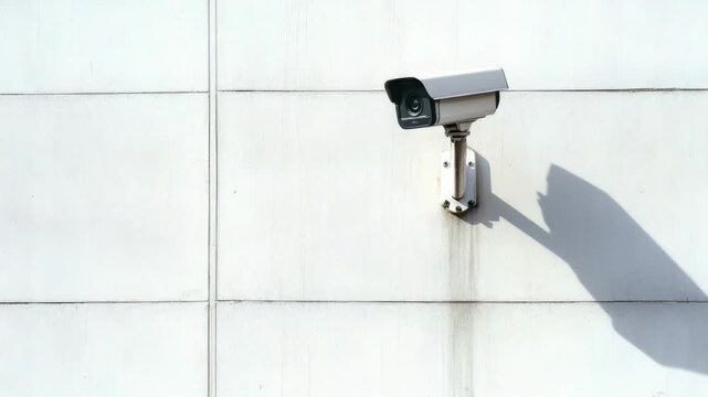 Video Exterior view of a camera installed on the side of a building, possibly for security or surveillance purposes