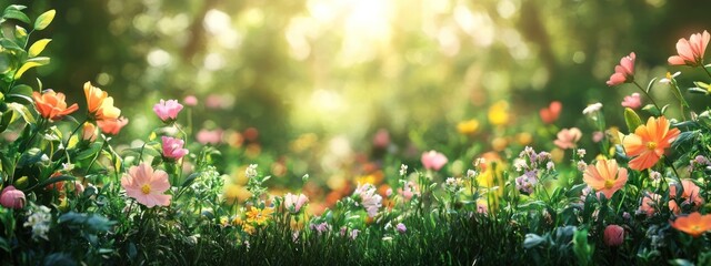 Garden with flowers and greenery