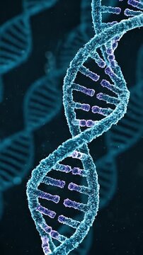 Animated Blue DNA Double Helix Spiral Abstract Background Loop