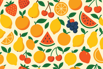 seamless pattern with fruits