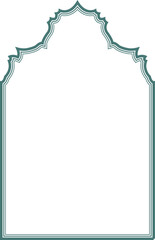 Teeal decorative arch frame vertical border with vintage contour lines. 52