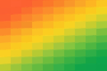 Gradient mosaic of orange, yellow, and green squares creating a vibrant and harmonious color transition with a smooth and visually appealing effect