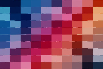 Colorful mosaic pattern transitioning from blue to red and orange hues, creating a vibrant and eyecatching visual texture and gradient effect