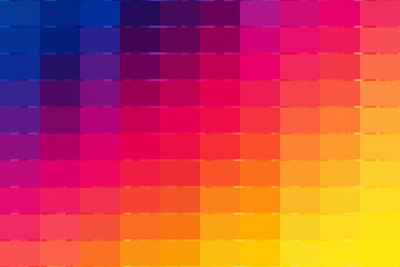 A vibrant grid of colorful squares transitions smoothly from deep blue to warm yellow, creating a visually appealing gradient effect