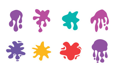 Splash icon set. Various vector shapes of liquid droplets, splashes, or waves, illustration design elements.