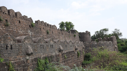 India, Karnataka, Vijayapura, Ancient Ruin Fortress of Vijapaura Fort, the 15th Century Fortress. © Raj