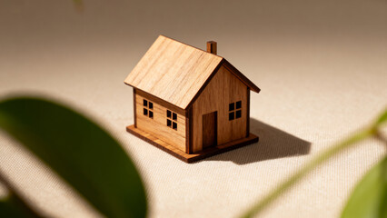 Miniature wooden house model