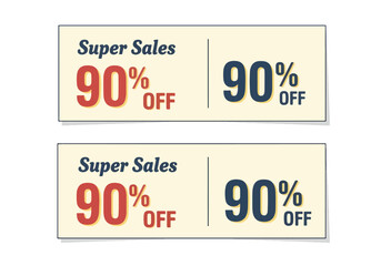 90% Off Sale Voucher . Discount Coupon Ticket. Coupon for web design