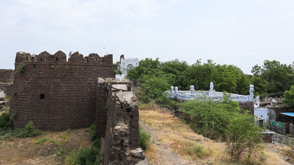 India, Karnataka, Vijayapura, Ancient Ruins of Fortress Near Jamia Mosque of Vijayapura. 16th Century Monuments. © Raj