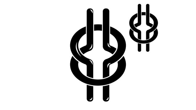 Nyansapo Adinkra Symbol, black isolated silhouette