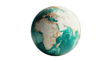 Fototapeta premium Stylized, textured globe with continents and ocean
