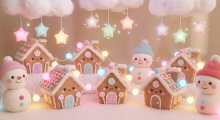 Sweet and Dreamy 3D Winter Wonderland Background