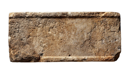 Ancient carved stone tablet with weathered texture and faint markings