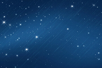 Beautiful dark blue night sky background filled with numerous twinkling stars and diagonal shooting star trails, creating a magical and serene cosmic scene