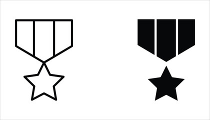 medal icon set, of vector icons isolated on a white background.