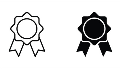 medal icon set, of vector icons isolated on a white background.