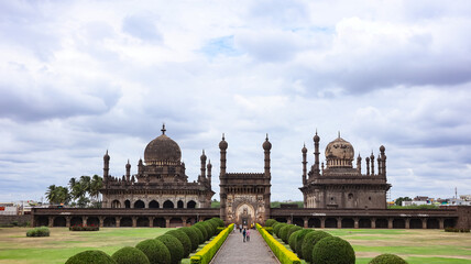 India, Karnataka, Vijayapura, the Panoramic View of Ibrahim Roza or Tomb, 17th Century Monument Built By Taj Sultana, Wife of Ibrahim Sultan.   © Raj