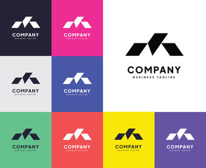 Modern Geometric M Letter Logo Concept for Business Branding