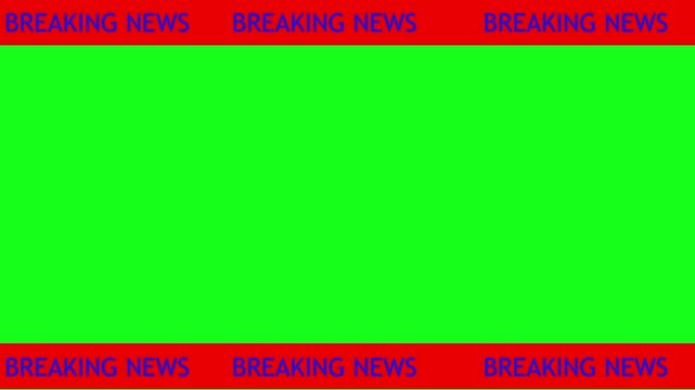 News lower third background overlay template with green screen, TV broadcast style animation for breaking news or live updates .Breaking news lower third 3rd chyron l3rd loop 4k