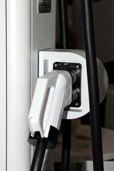 Electric car charging connector detail