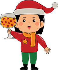 Kids Girl Celebrate Christmas