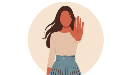 Woman Showing Stop Gesture. Concept of Refusal, Boundary Setting, Self-Protection, and Saying No to Harassment
